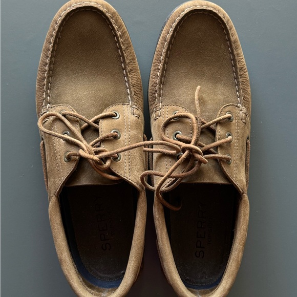 Limited Olive Suede Sperry Top Siders - Picture 3 of 7